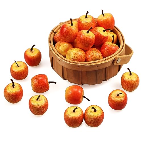 Lorigun 30 Stück künstliche lebensechte Simulation 3,3 cm Mini rote Äpfel gefälschte Früchte Fotografie Requisiten Modell von Lorigun
