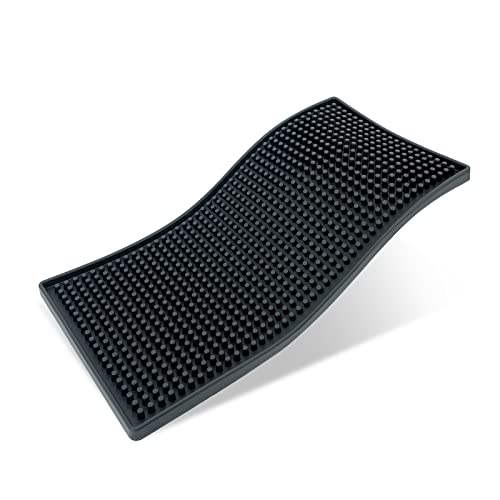 Lorigun Bar Matte, Schwarze Kaffeetrockenmatte PVC Bar Service Matte rutschfeste Arbeitsplatte für Tee, Kaffee, Barware Werkzeug Organizer Lorigun Bar Matte, Schwarze Kaffeetrockenmatte PVC Bar Service Matte rutschfeste Arbeitsplatte für Tee, Kaffee, Barware Werkzeug Organizer von Lorigun