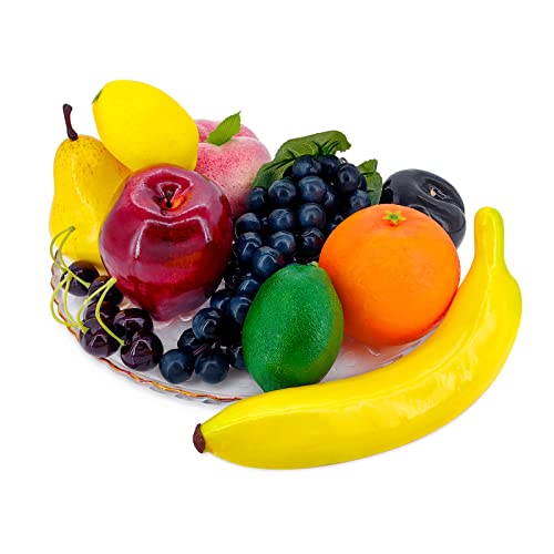 Lorigun Künstliche Früchte zur Dekoration gefälschte Früchte Requisiten, 10 Arten von Früchten (insgesamt 12 Stück) von Lorigun