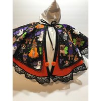 Hund 15-24 "Hals-Halloween-Umhang Doppelschichtiger Runder Umhang Des Hundes Mit Verstellbarer Krawatte, Eckzähne Im Kostüm, Baumwolle Und Spitze von LorraineAliceDesigns
