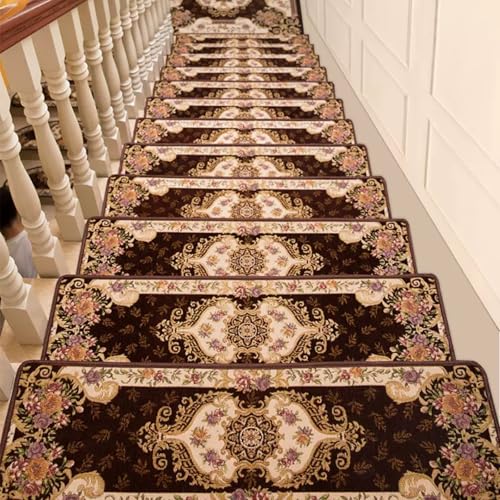 Lorxilar Stufenmatten Treppenmatten Halbrund Innen rutschfest Treppenteppich Selbstklebend StufenteppichC,15x(26x75cm/10.2x29.5in) von Lorxilar