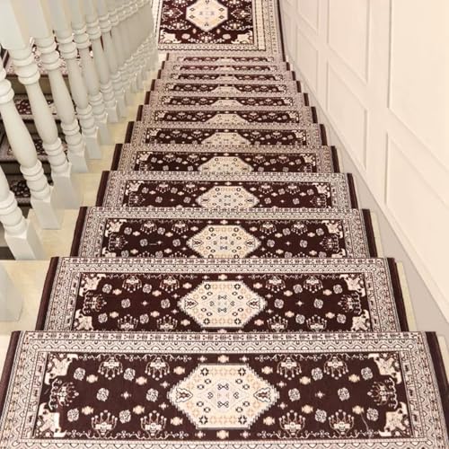 Lorxilar Stufenmatten Treppenmatten Halbrund Innen rutschfest Treppenteppich Selbstklebend StufenteppichE,1x(30x85cm/11.8x33.5in) von Lorxilar