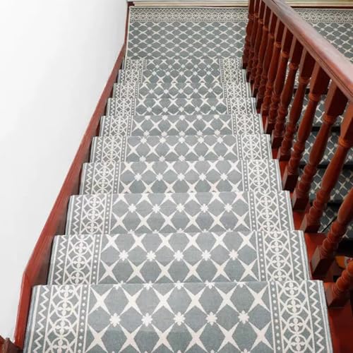 Lorxilar Stufenmatten Treppenmatten Halbrund Innen rutschfest Treppenteppich Selbstklebend StufenteppichK,15x(26x75cm/10.2x29.5in) von Lorxilar