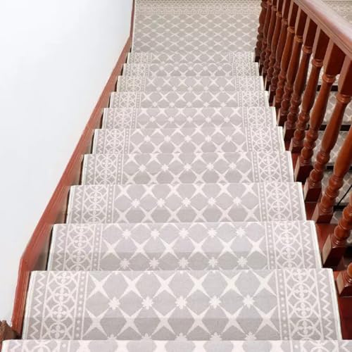 Lorxilar Stufenmatten Treppenmatten Halbrund Innen rutschfest Treppenteppich Selbstklebend StufenteppichL,15x(26x75cm/10.2x29.5in) von Lorxilar