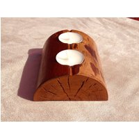 Halbmond-Kerze-Halter | Altholz Pecan Holz Teelicht Votiv Kerzen Land Zu Hause Rustikale Halbmond von LorzethWoodWorks