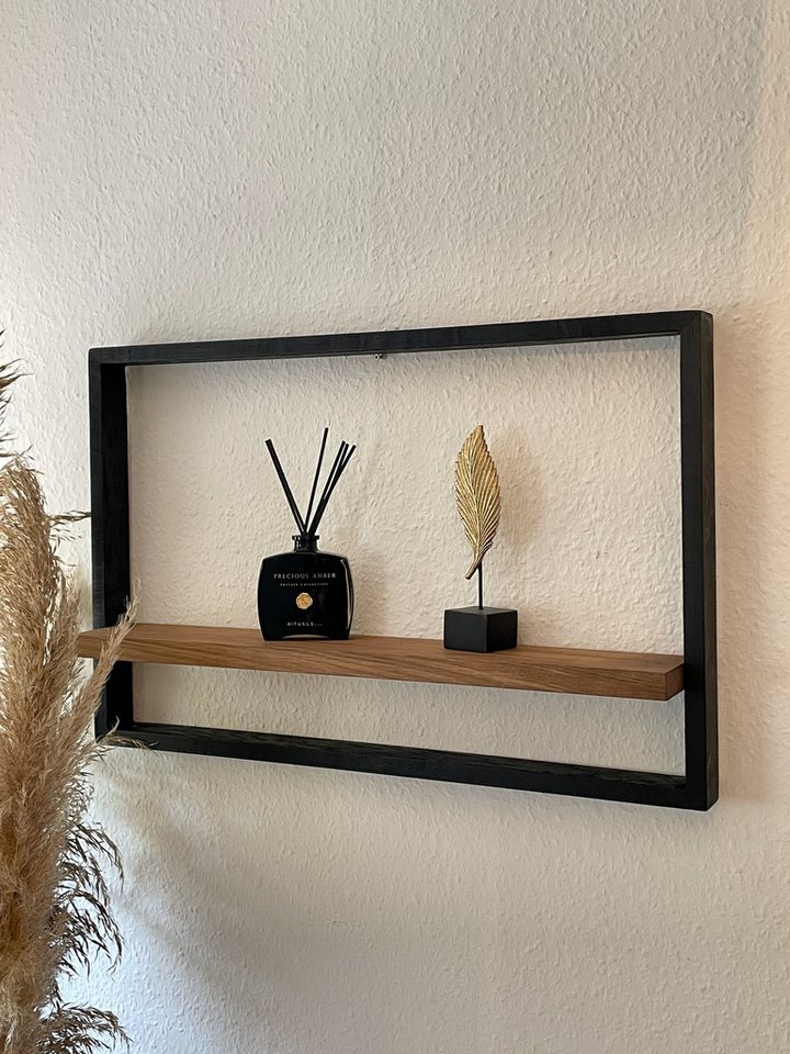 LosBudos Wandregal aus massiver Eiche – mit Wunschfarben für Rahmen & Ablagebrett LosBudos Wandregal aus massiver Eiche – mit Wunschfarben für Rahmen & Ablagebrett von LosBudos