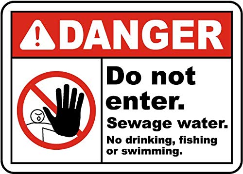 Losea Art Retro Blechschild Dangei Do Not Enter Sewage Water No Drinking Warnschild als Geschenkidee Metallschild Vintage Design zur Dekoration 20,3 x 30,5 cm von Losea