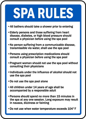 Losea Schild mit Poolregeln, Wanddekoration für Innen- und Außenbereich, 30,5 x 20,3 cm, Schwimmbad-Blechschilder – Spa Rules I Losea Schild mit Poolregeln, Wanddekoration für Innen- und Außenbereich, 30,5 x 20,3 cm, Schwimmbad-Blechschilder – Spa Rules I von Losea