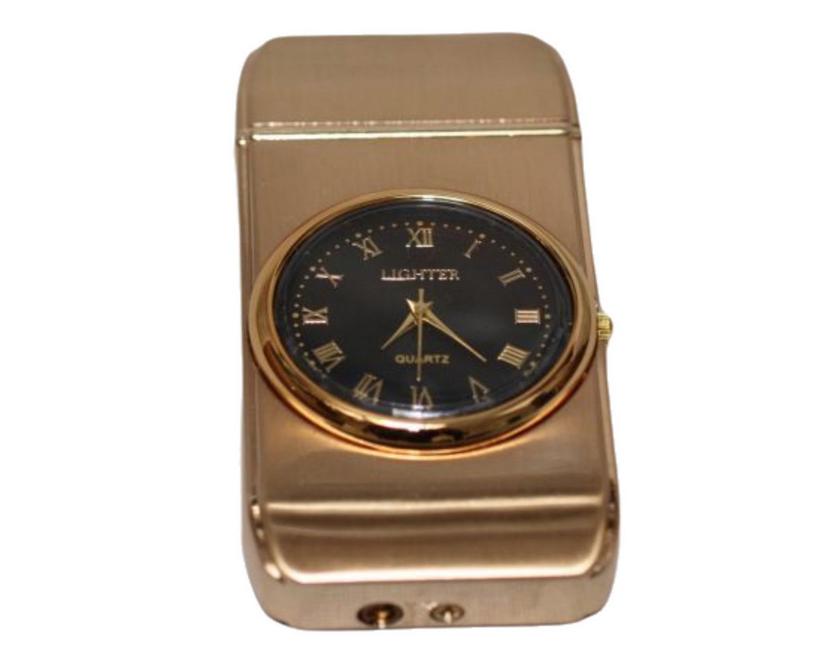 Losmann Feuerzeuge Feuerzeug Gas mit Uhr Luxus LED Lampe Sturmfeuerzeug Gasfeuerzeug von Losmann