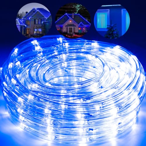 Lospitch 20m LED Lichtschlauch Außen IP20 Lichterschlauch Blau 480 LED Schlauch, Schwarz Controller mit Memory-Funktion für Deko, Party, Feier, Hochzeit, Garten von Lospitch