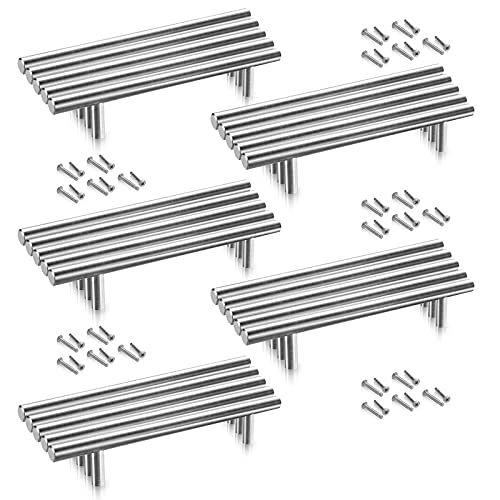 Lospitch 25 x Edelstahl Handgriffe Möbelgriff Stangengriffe Bohrlochabstand 128mm Relinggriffe für Schrank Schublade Kleiderschrank Schranktür von Lospitch