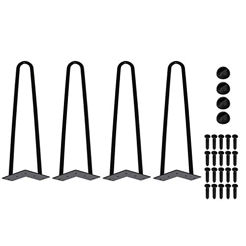 Lospitch 4 Stück Haarnadel Tischbeine 30cm, Hairpin Legs Metall Schwarz Haarnadel Tischbein, Austauschbare Möbel DIY-Projekt, Möbelfüße, Couchtisch Füße, TV-Schränke, Schubladen, Nachttisch von Lospitch