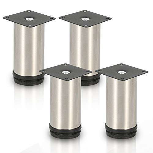 Lospitch 4er Set Edelstahl Möbelfüße Höhe 150mm, belastbar bis 250 Kg, Runde Schrankfüße Tischfuß Sofafuß Möbelbeine, für Möbel, Küchenschränke, Höhenverstellbar 15mm Lospitch 4er Set Edelstahl Möbelfüße Höhe 150mm, belastbar bis 250 Kg, Runde Schrankfüße Tischfuß Sofafuß Möbelbeine, für Möbel, Küchenschränke, Höhenverstellbar 15mm von Lospitch