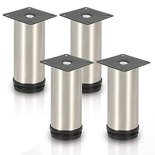 Lospitch 4er Set Edelstahl Möbelfüße Höhe 180mm, belastbar bis 250 Kg, Runde Schrankfüße Tischfuß Sofafuß Möbelbeine, für Möbel, Küchenschränke, Höhenverstellbar 15mm Lospitch 4er Set Edelstahl Möbelfüße Höhe 180mm, belastbar bis 250 Kg, Runde Schrankfüße Tischfuß Sofafuß Möbelbeine, für Möbel, Küchenschränke, Höhenverstellbar 15mm von Lospitch