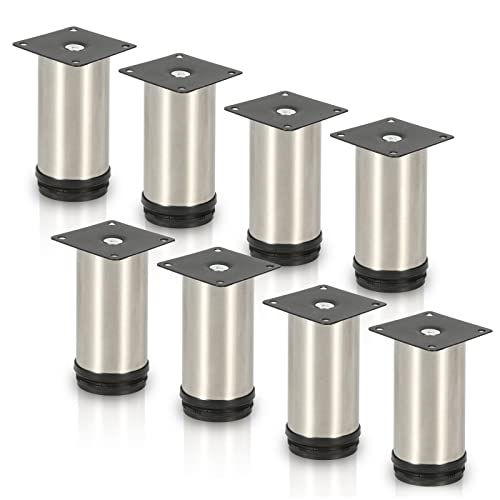 Lospitch 8er Set Edelstahl Möbelfüße Höhe 150mm, belastbar bis 250 Kg, Runde Schrankfüße Tischfuß Sofafuß Möbelbeine, für Möbel, Küchenschränke, Höhenverstellbar 15mm Lospitch 8er Set Edelstahl Möbelfüße Höhe 150mm, belastbar bis 250 Kg, Runde Schrankfüße Tischfuß Sofafuß Möbelbeine, für Möbel, Küchenschränke, Höhenverstellbar 15mm von Lospitch