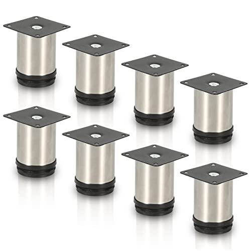 Lospitch 8er Set Edelstahl Möbelfüße Höhe 80mm, belastbar bis 250 Kg, Runde Schrankfüße Tischfuß Sofafuß Möbelbeine, für Möbel, Küchenschränke, Höhenverstellbar 15mm Lospitch 8er Set Edelstahl Möbelfüße Höhe 80mm, belastbar bis 250 Kg, Runde Schrankfüße Tischfuß Sofafuß Möbelbeine, für Möbel, Küchenschränke, Höhenverstellbar 15mm von Lospitch