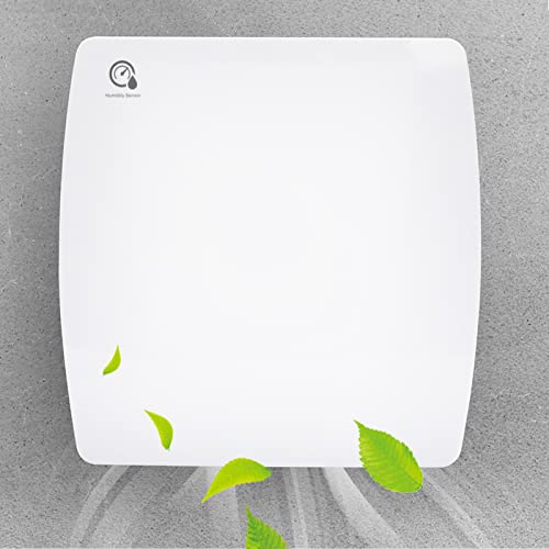 Lospitch Badlüfter Ø100mm Abluftventilator mit Feuchtigkeitssensor Leiser Ventilator mit Einstellbarer Nachlaufzeit und Timing,Weiß Wandventilator für Küche WC Badezimmer von Lospitch