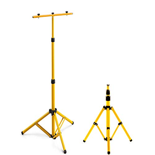 Lospitch Baustrahler Stativ, Doppelkopf Teleskop Stativ, Flutlicht Ständer Höhenverstellbar, Strahler Stativ Gelb, Flutlicht Stativ für 2 Strahler Lospitch Baustrahler Stativ, Doppelkopf Teleskop Stativ, Flutlicht Ständer Höhenverstellbar, Strahler Stativ Gelb, Flutlicht Stativ für 2 Strahler von Lospitch