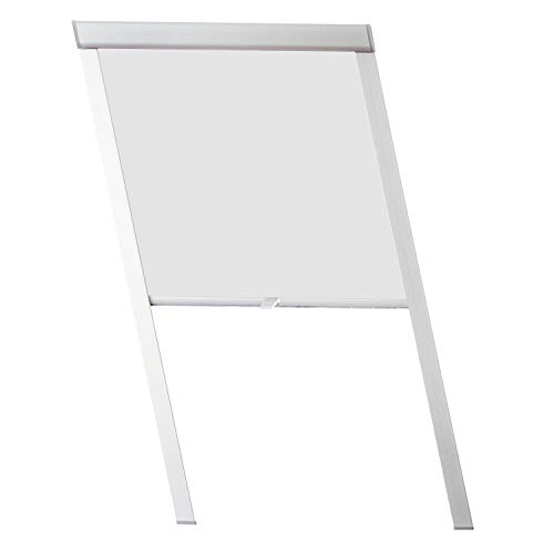 Lospitch Dachfenster Verdunkelungsrollo Grau Thermo-Rollo, 100% Verdunkelung, Silberne Seitenschienen, kompatibel mit Fenster Systeme Dachfenster GGL, GPU, GTU, GXU, GHU(61.3x116cm, M08) von Lospitch