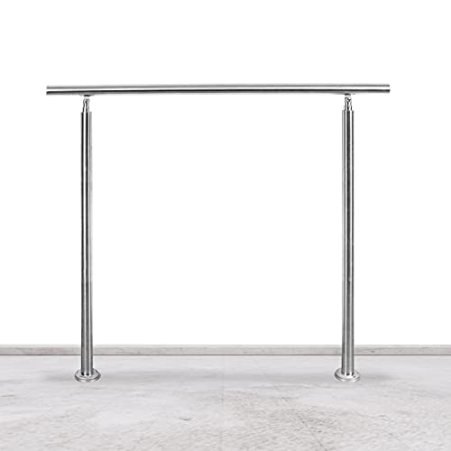 Lospitch Edelstahl Handlauf Geländer, Treppengeländer Innen und Außen, Geländer treppe für Balkon Brüstung Treppen, Winkelverstellbar, Ø 42mm(180cm, 0 Querstreben) von Lospitch
