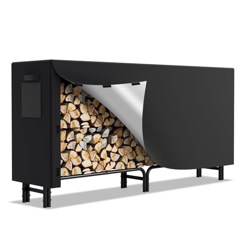 Lospitch Kaminholzregal mit Schutzhülle Stahlrahmen, Brennholzregal Aus Schwarzem Metall, Holzscheite Stapelhilfe für Innen, Feuerholzregal Kaminholzständer Kaminholzhalter, Größe:244x34.5x124cm Lospitch Kaminholzregal mit Schutzhülle Stahlrahmen, Brennholzregal Aus Schwarzem Metall, Holzscheite Stapelhilfe für Innen, Feuerholzregal Kaminholzständer Kaminholzhalter, Größe:244x34.5x124cm von Lospitch