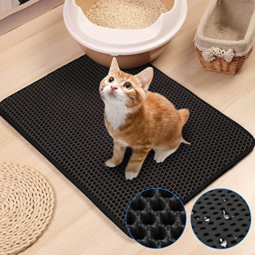Lospitch Katzenklo Matte, Katzenstreu Matte 78 x 60cm Black Groß Katzenklo Unterleger Waben Design Katzenklo Vorleger wasserdichte Doppelte Schichte Entwurf Bienenwabe Einfach zu säubern Lospitch Katzenklo Matte, Katzenstreu Matte 78 x 60cm Black Groß Katzenklo Unterleger Waben Design Katzenklo Vorleger wasserdichte Doppelte Schichte Entwurf Bienenwabe Einfach zu säubern von Lospitch