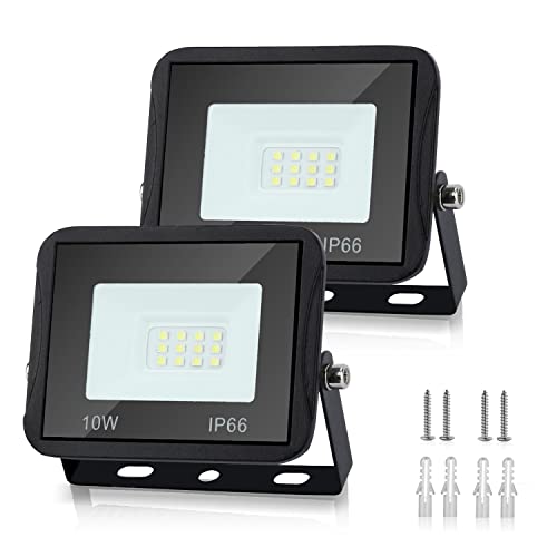 Lospitch LED Strahler, 10x100W LED Scheinwerfer Superhell 8500LM 6000K Kaltweiß Außenleuchte, LED Flutlicht IP66 Wasserdicht Außenstrahler für Garten, Auffahrt (kein Stecker) von Lospitch