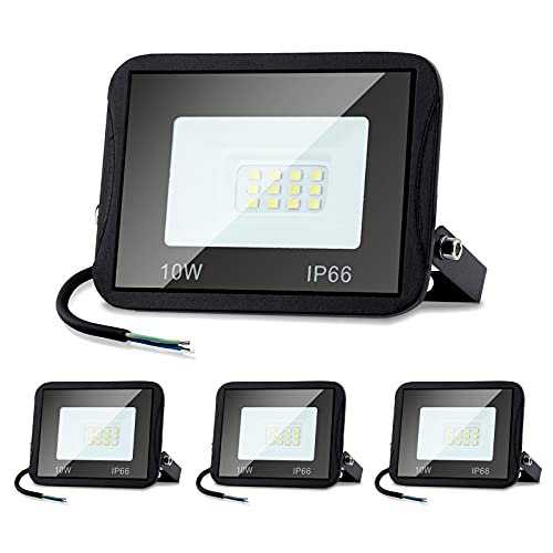 Lospitch LED Strahler, 10x100W LED Scheinwerfer Superhell 8500LM 6000K Kaltweiß Außenleuchte, LED Flutlicht IP66 Wasserdicht Außenstrahler für Garten, Auffahrt (kein Stecker) von Lospitch