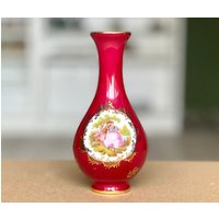 Limoges Handbemalte Vase Aus Frankreich von LostInTimeLT