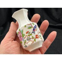 Vase Für Blumen, Kleine Aynsley Vintage Made in England, Design Mit Vogel Und Blumen von LostInTimeLT