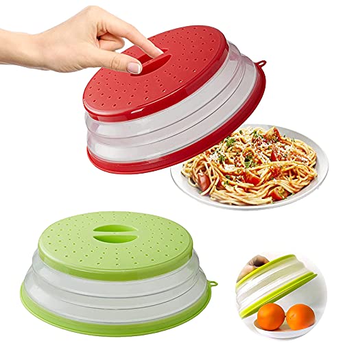Lostwry 2pcs Faltbare Mikrowellen Abdeckung Mikrowellen Abdeckhaube Mikrowellendeckel Spritzschutzabdeckung für Lebensmittel Mikrowelle Platte Abdeckung mit Sieb für Obst und Gemüse Lostwry 2pcs Faltbare Mikrowellen Abdeckung Mikrowellen Abdeckhaube Mikrowellendeckel Spritzschutzabdeckung für Lebensmittel Mikrowelle Platte Abdeckung mit Sieb für Obst und Gemüse von Lostwry