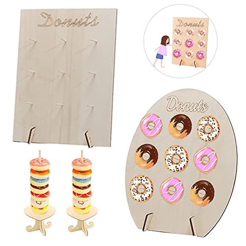 Lostwry 4 Stück Donut Ständer Holz Donut Wandhalterung Donuts Halter Donut Dekoration Kann Donut Wand für Hochzeiten Geburtstage Partys Jubiläen Resaurants Partydekoration von Lostwry