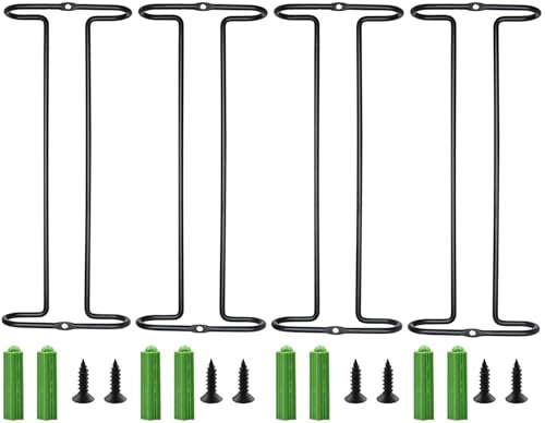 Lostwry 4 Stück Metall Weinglashalter, Wandmontierte Hängeregale Weinbecherhalter Weinglas Schiene Stemware Gläserhalter für Küche Bar Weinschrank Weinglas Aufbewahrungssammlung von Lostwry