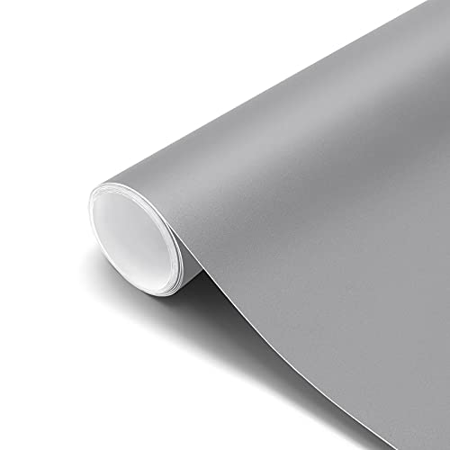 Möbelfolie Selbstklebend Möbel 61 X 500cm DIY Verdickt Matt Dekorfolie Klebefolie Folie Tapete Küchen Aufkleber für Fensterbank Schrank Schminktisch Waaserdicht grau von Losuda