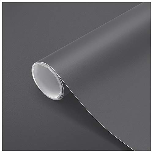 Möbelfolie Selbstklebend Möbel mit Gas-Führungsnut 61 X 500cm DIY Verdickt Matt Dekorfolie Klebefolie Tapete Küchen Aufkleber für Fensterbank Schrank Schminktisch Waaserdicht Dukelgrau von Losuda