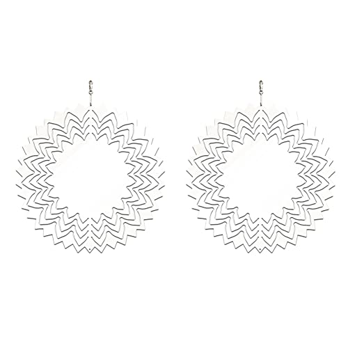 Losueeun 2 StüCk 8-Sublimations-Rohlinge 3D-Garten-Sublimations-Rohlinge Doppelseitige Windskulpturen von Losueeun