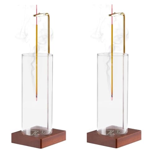 Losueeun 2er-Set Räucherstäbchenhalter Yoga-Timer Aromatherapie-Ständer Set Räucherstäbchen-Anti-Flugbrenner für Stäbchen mit Abnehmbarem Glas von Losueeun