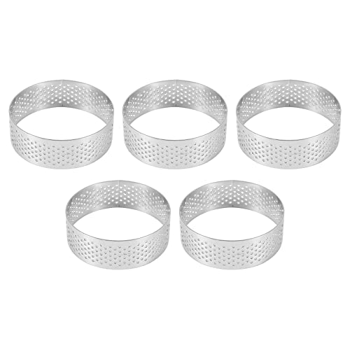 Losueeun 5Pcs 6Cm Circular Tart Ring Dessert Edelstahl Perforation Obstkuchen Quiche Kuchen Mousse Form KüChe Backform Losueeun 5Pcs 6Cm Circular Tart Ring Dessert Edelstahl Perforation Obstkuchen Quiche Kuchen Mousse Form KüChe Backform von Losueeun