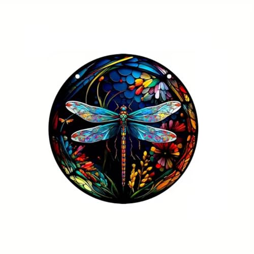 Losueeun Sonnenfänger in Form Einer Libelle Aus Buntglas. Wunderschöner Fensterbehang für Zuhause, Garten und Außendekoration. Von der Natur Inspiriertes Design. von Losueeun