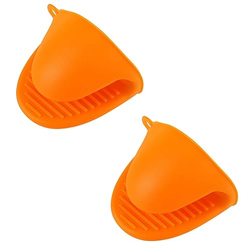 Losuya 2pcs Mini Ofen Handschuhe Silikon Ofen Handschuhe Hitzebeständige Silikon Topf Halter Ofen Handschuhe für Home Küche (Orange) von Losuya