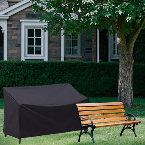 Losxuido Gartenbank Abdeckung Wasserdicht Schutzhülle für Gartenbank Abdeckung Gartenbank Winterfest 210D Oxford Gewebe Winddicht Sonnenlicht und Lichtbeständig (4 Sitzer, 190x66x69/89cm) von Losxuido