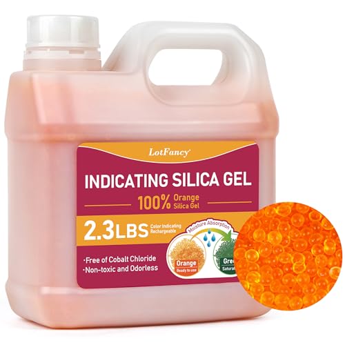 LotFancy 1.0 kg Orange Indicating Silicagel Perlen Trockenmittel (Industriestandard 3-5 mm), Wiederverwendbare Kieselperlen für 3D-Drucker-Filament AMS (Orange bis Grün) von LotFancy