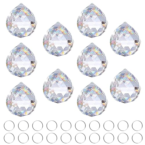 Lotbun 30 teiliges Kristallkugel Set, glastropfen zum aufhängen，sonnenfänger kristall, hängende Kristallkugeln, Kristallkugeln Prisma kristall von Lotbun