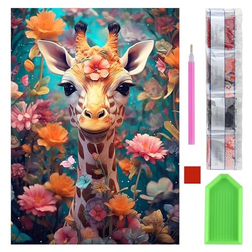 Lotbun 5d Diamond Painting Giraffe (30 X 40 Cm), Diamant Painting Bilder Für Erwachsene Und Kinder, Diamond Painting Tiere von Lotbun