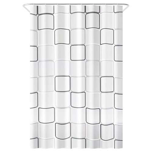 Loti Living Anti-Schimmel Duschvorhang - 120x200 cm - Cube Polyester - Inkl. Ringe - Shower Curtains - Duschvorhang Anti Schimmel - Duschvorhang Badewanne - Duschvorhang Cube von Loti Living