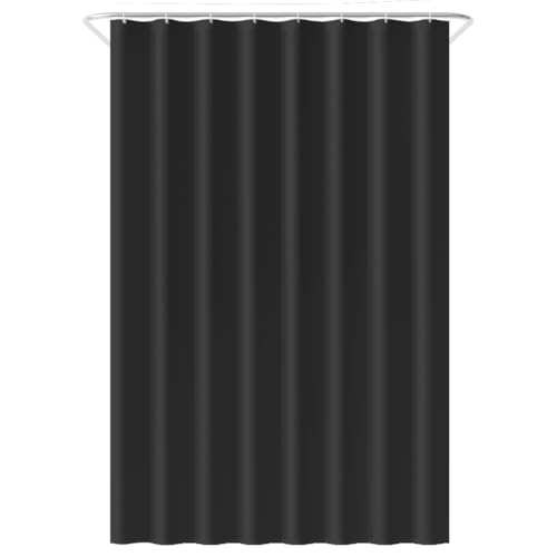 Loti Living Anti-Schimmel Duschvorhang - 120x200 cm - Schwarz Polyester - Inkl. Ringe - Shower Curtains - Duschvorhang Anti Schimmel - Duschvorhang Badewanne - Duschvorhang Schwarz von Loti Living