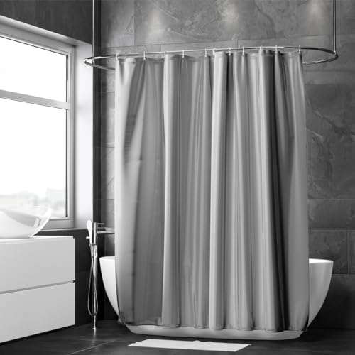 Loti Living Anti-Schimmel Duschvorhang 180x200 cm Grau - Wasserfestes Polyester - Inkl. Ringe - Shower Curtains - Duschvorhang Anti Schimmel - Duschvorhang Badewanne - Duschvorhang Grau von Loti Living