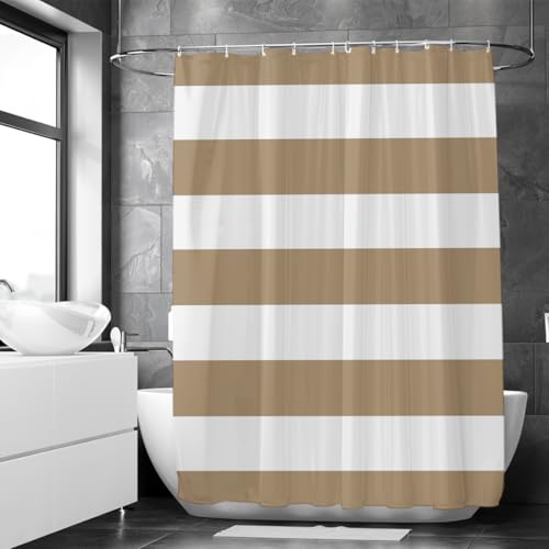 Loti Living Anti-Schimmel Duschvorhang 180x200 cm Sand - Wasserfestes Polyester - Inkl. Ringe - Shower Curtains - Duschvorhang Anti Schimmel - Duschvorhang Badewanne - Duschvorhänge von Loti Living
