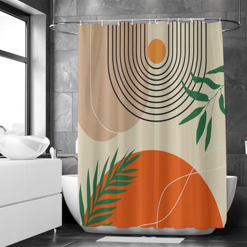 Loti Living Anti-Schimmel Duschvorhang 180x200 cm Textured Art - Wasserfestes Polyester - Inkl. Ringe - Shower Curtains - Badewanne - Duschvorhänge von Loti Living