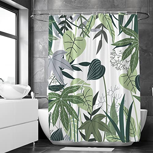 Loti Living Anti-Schimmel Duschvorhang - 180x200 cm - Wasserfestes Jungle Polyester - Inkl. Ringe - Shower Curtains - Duschvorhang Anti Schimmel - Duschvorhang Badewanne - Duschvorhang Pflanzen von Loti Living